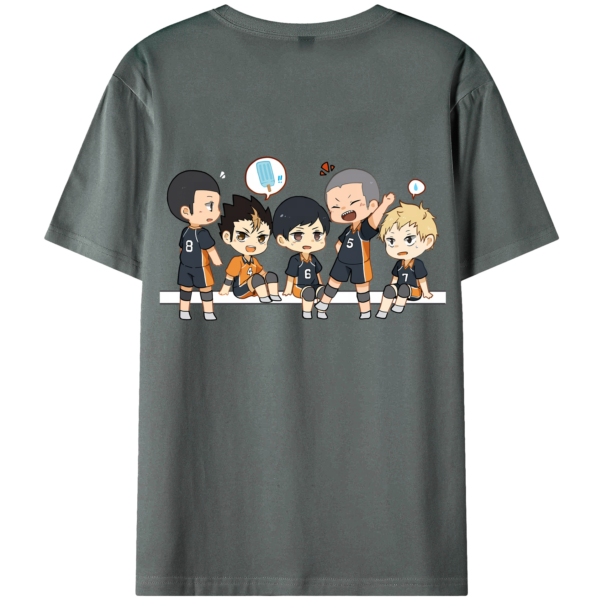 （画像用） ハイキュー!! Haikyu!! 綿100％ メンズ半袖Tシャツ（バックプリント） 通気性